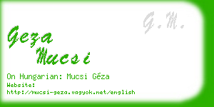 geza mucsi business card